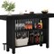 Edge Collections - 62.99" x 15.75" - Black - Elegant Two-Tiered Home Bar Table - -1